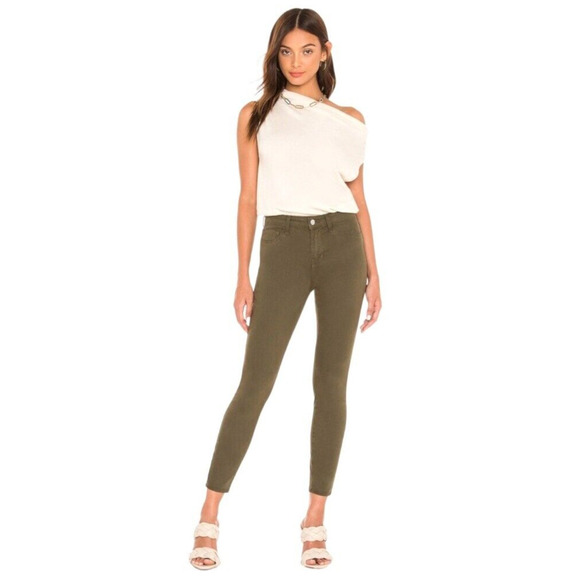L'Agence NWOT Olive Night Green High Rise Margot Skinny Fit Jeans Womens Size 26 - Picture 1 of 5
